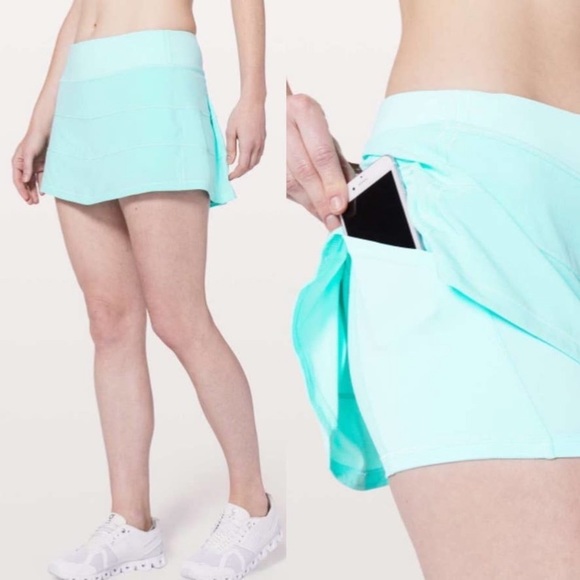 LULULEMON PACE RIVAL SKIRT/SKORT *TALL-AQUAMARINE - Picture 3 of 16